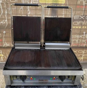 Μεταχειρισμένη Τοστιέρα Διπλή Ραβδωτή Πάνω & Κάτω Roller Grill 